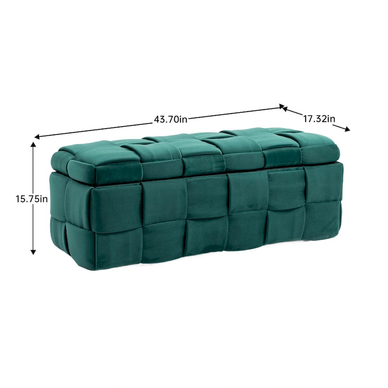 Storage Ottoman,Bedroom End Bench,Upholstered Fabric Storage Ottoman with Safety Hinge,Entryway Padded Footstool