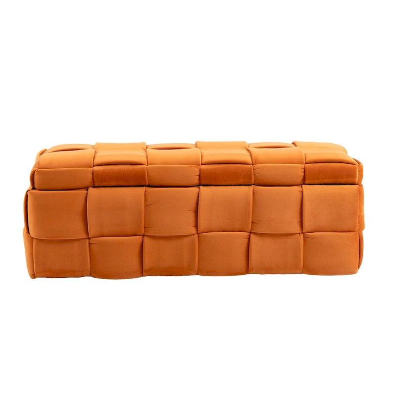 Storage Ottoman,Bedroom End Bench,Upholstered Fabric Storage Ottoman with Safety Hinge,Entryway Padded Footstool
